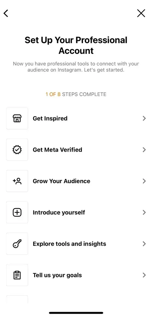 a screenshot demonstrating how to create an instagram business profile
