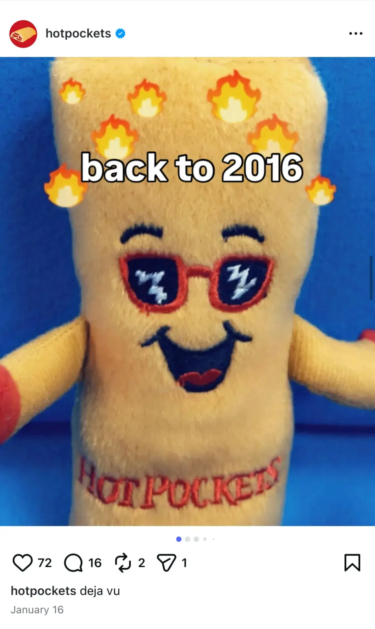 an instagram business post example from hot pockets