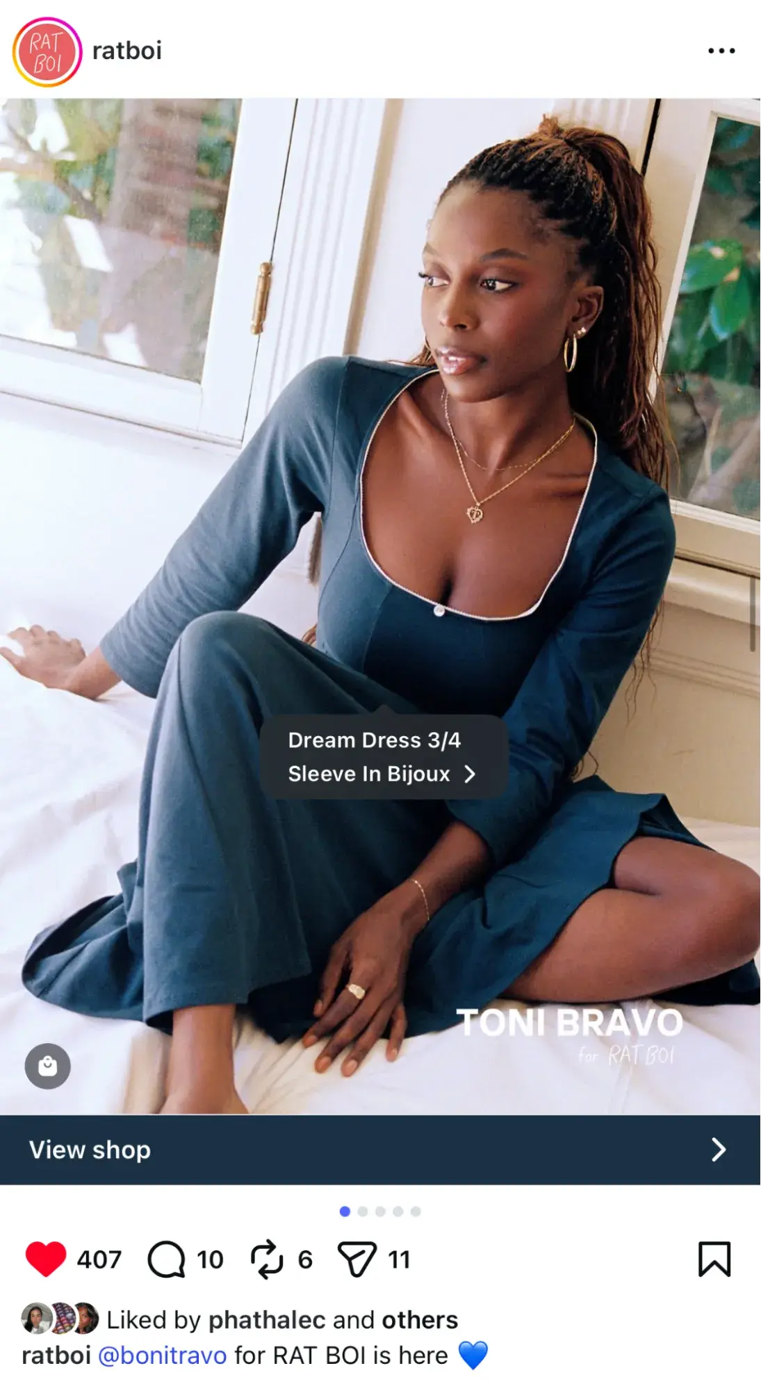 an instagram business post example from ratboi