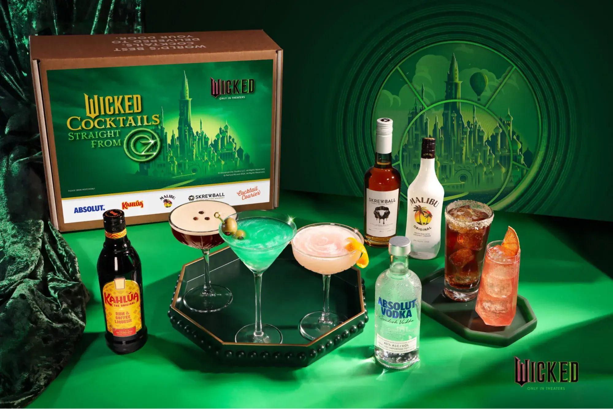 press shot for the wicked cocktails straight out of oz kit