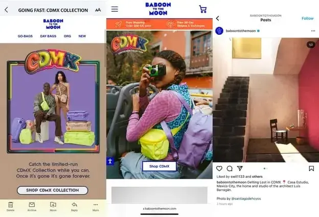 examples of baboon to the moons integrated media strategy for the cdmx line.