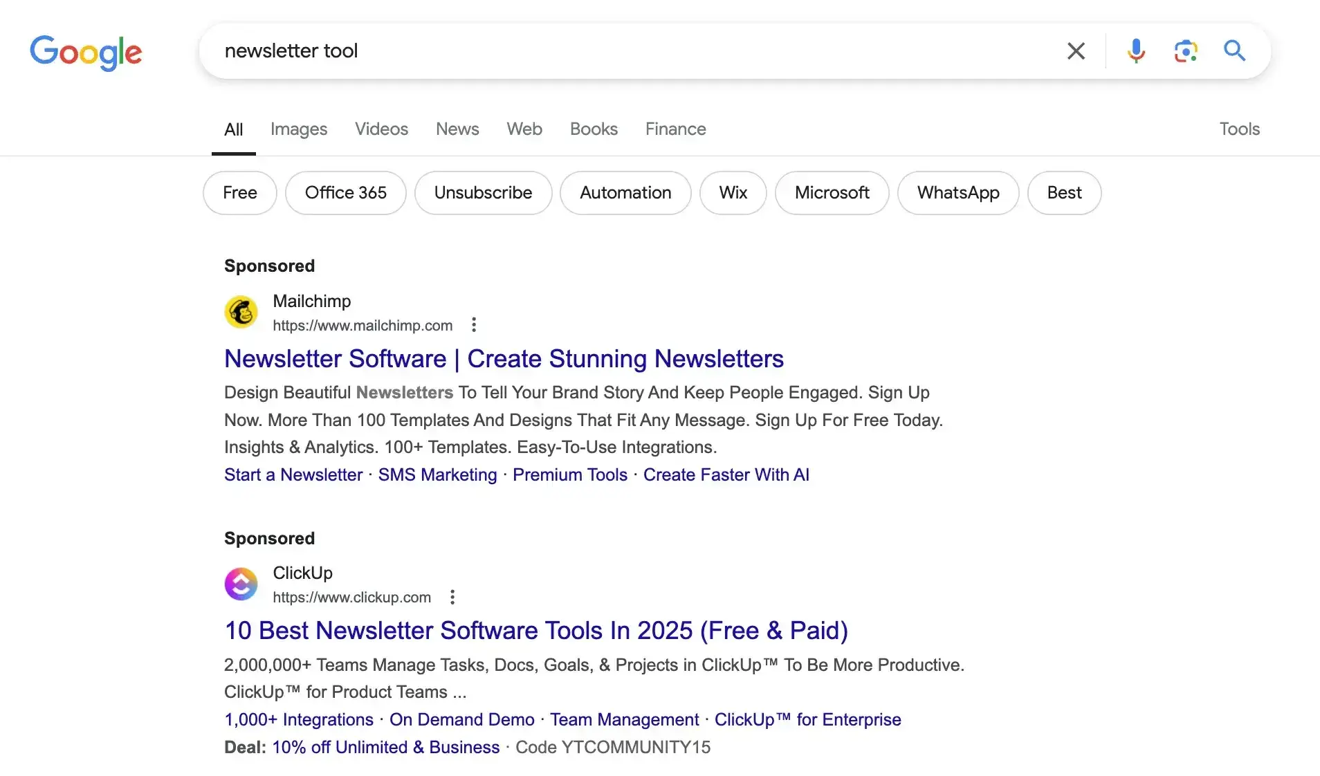 internet marketing, screenshot of ppc example
