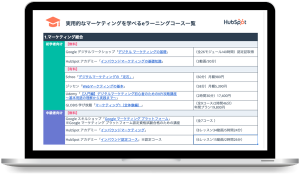 ネットでマーケティングを学べるeラーニング一覧リスト