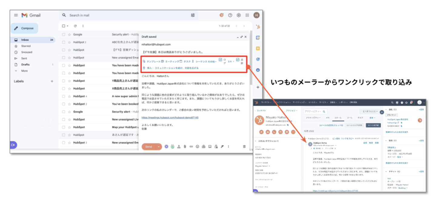 HubSpotのメール配信機能