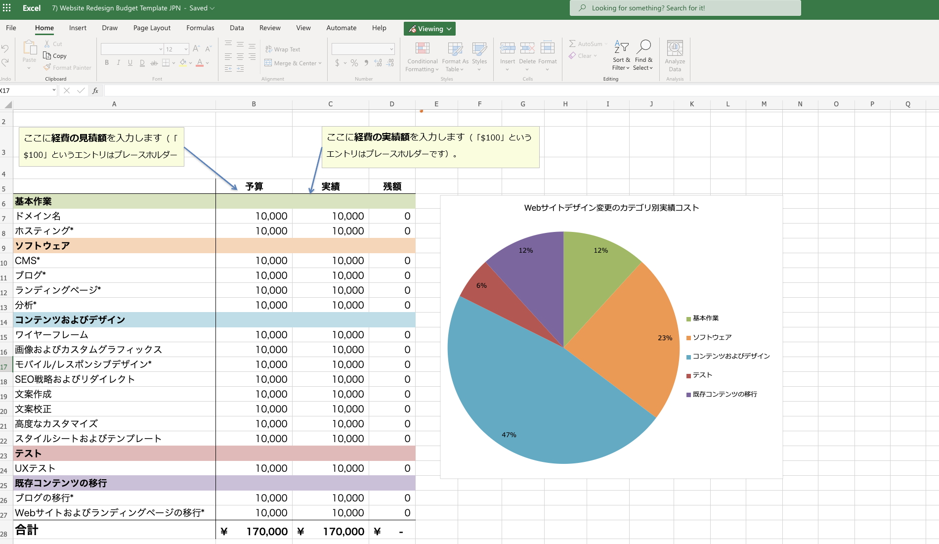 マーケティング予算管理のための無料Excelテンプレート8つ_04
