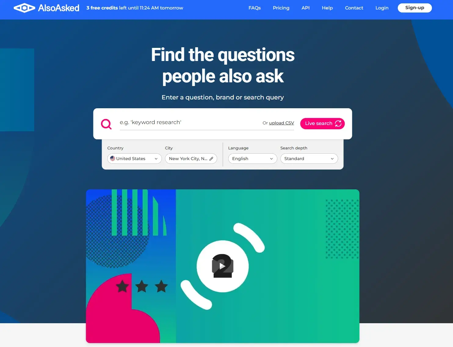 keyword research tools for aeo: alsoasked