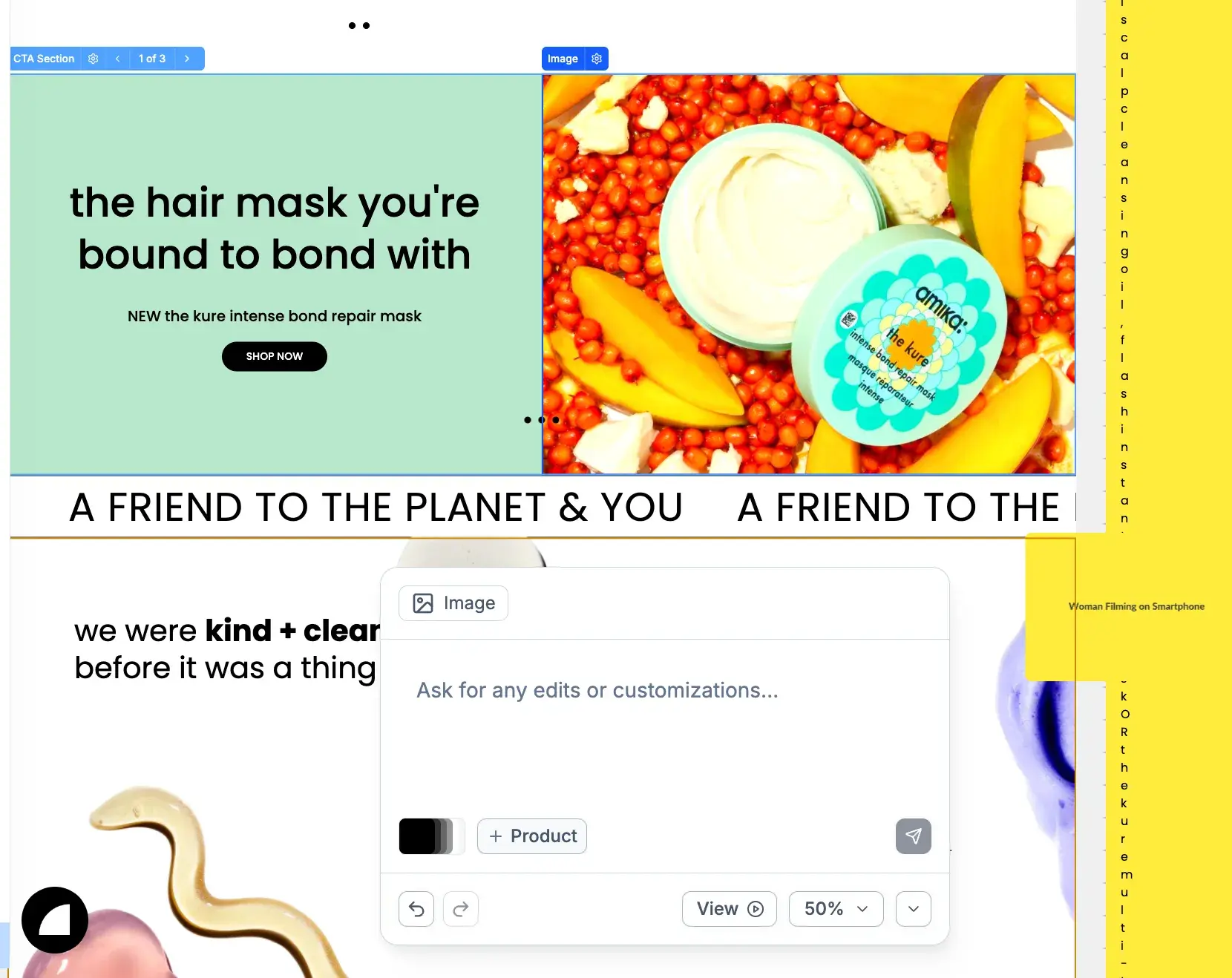 landing page from replo with edits