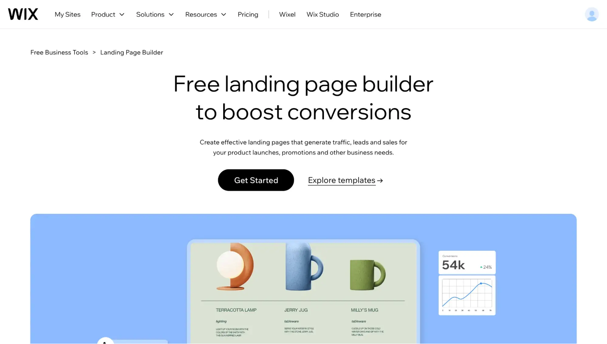 ai landing page builder: wix