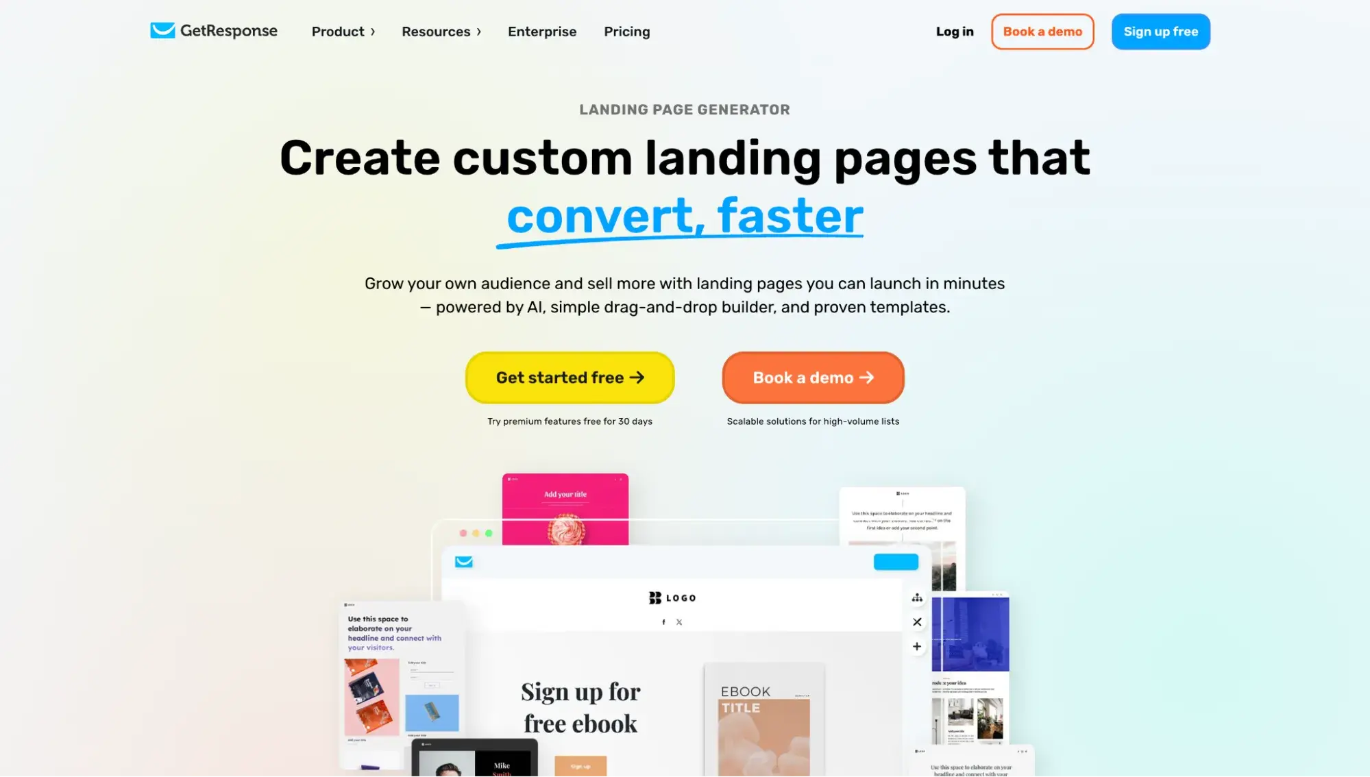 ai landing page builder: getresponse