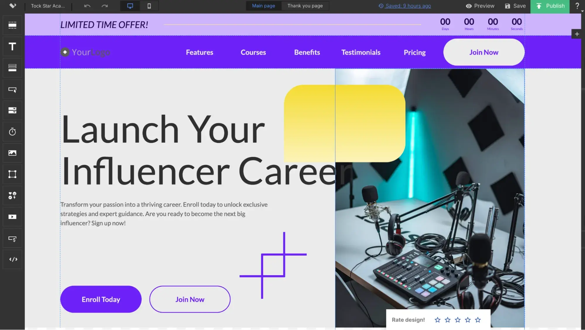ai-generated landing page by landingi