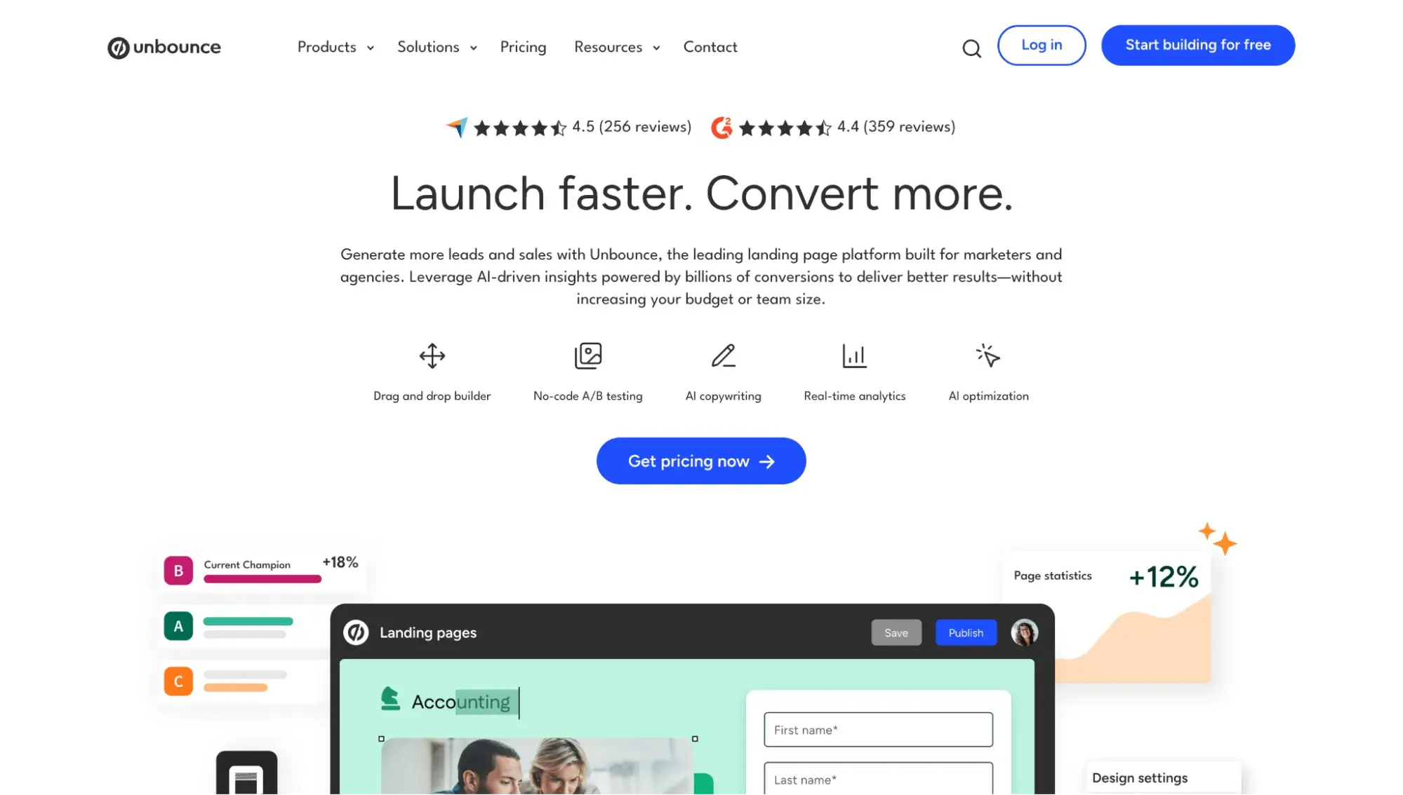 ai landing page builder: unbounce