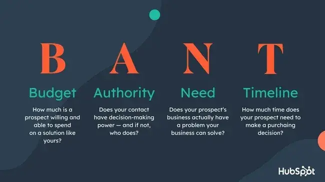 lead vs prospect determination relies on the bant framework