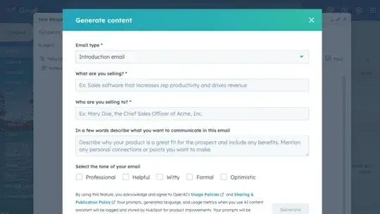 lead vs prospect hubspot ai email writer screenshot