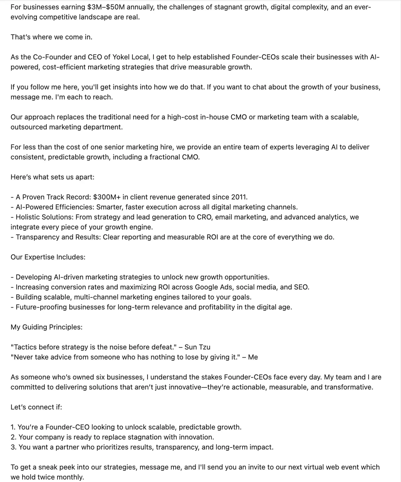how to write a linkedin summary, darrell evans linkedin summary