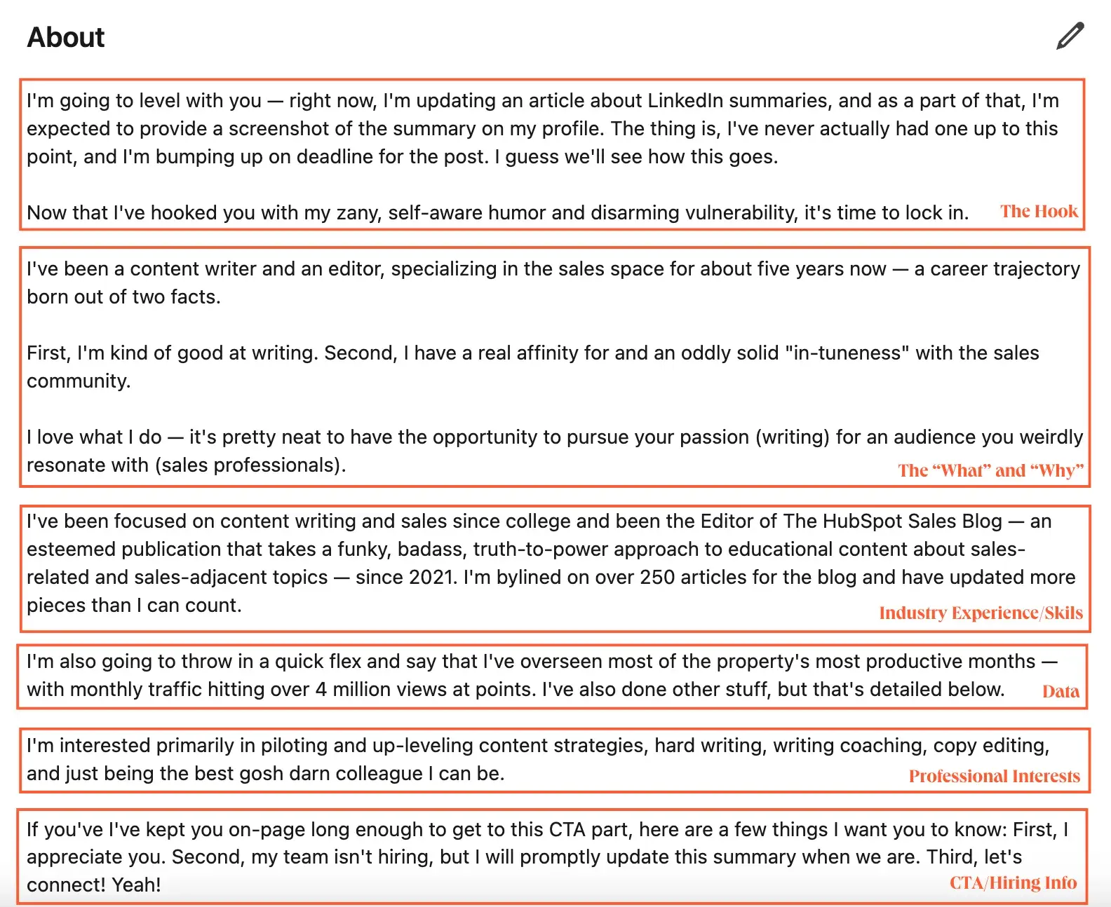 how to write a linkedin summary, sample linkedin summary