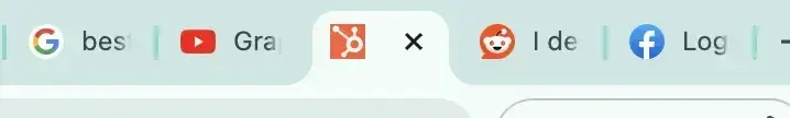 five different website browser tabs with different favicon logos