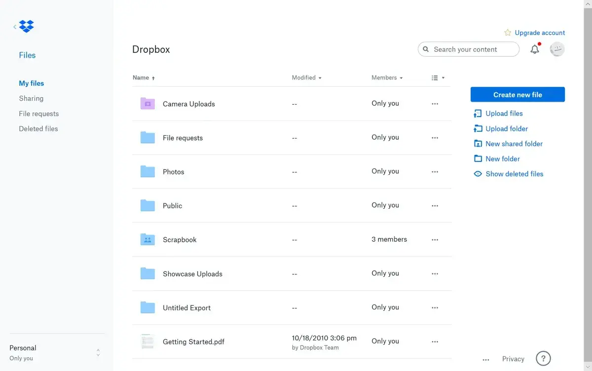 a screenshot of dropbox’s user interface, highlighting an example of a loop marketing stage in practice