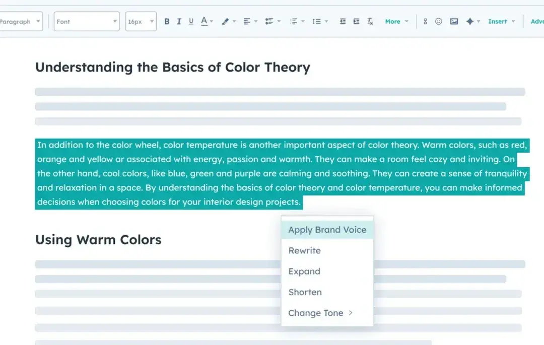 screenshot showing how content hub and breeze can help you improve your content in hubspot