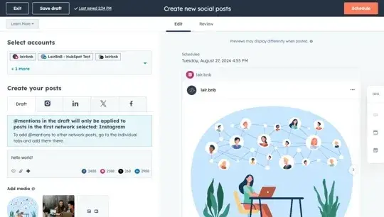 hubspots social media management software is a great media planning tool.