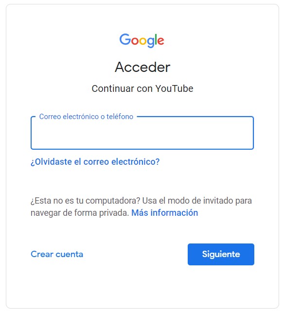 Cómo crear un canal de YouTube: crear cuenta