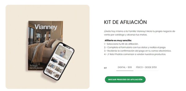 Ejemplo de promoción de producto de Vianney