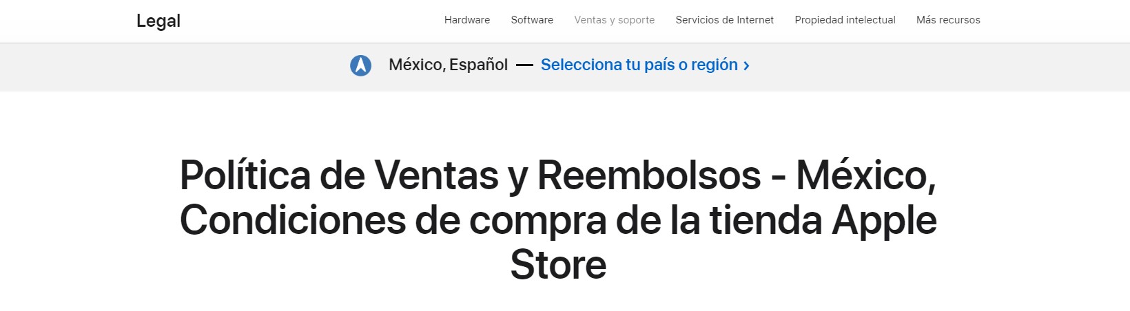 Ejemplos de políticas de ventas: Apple