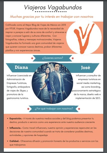 Ejemplo de media kit: Viajeros Vagabundos