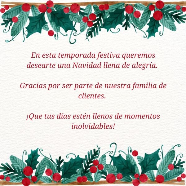 Mensaje navideño para clientes: una navidad llena de alegría