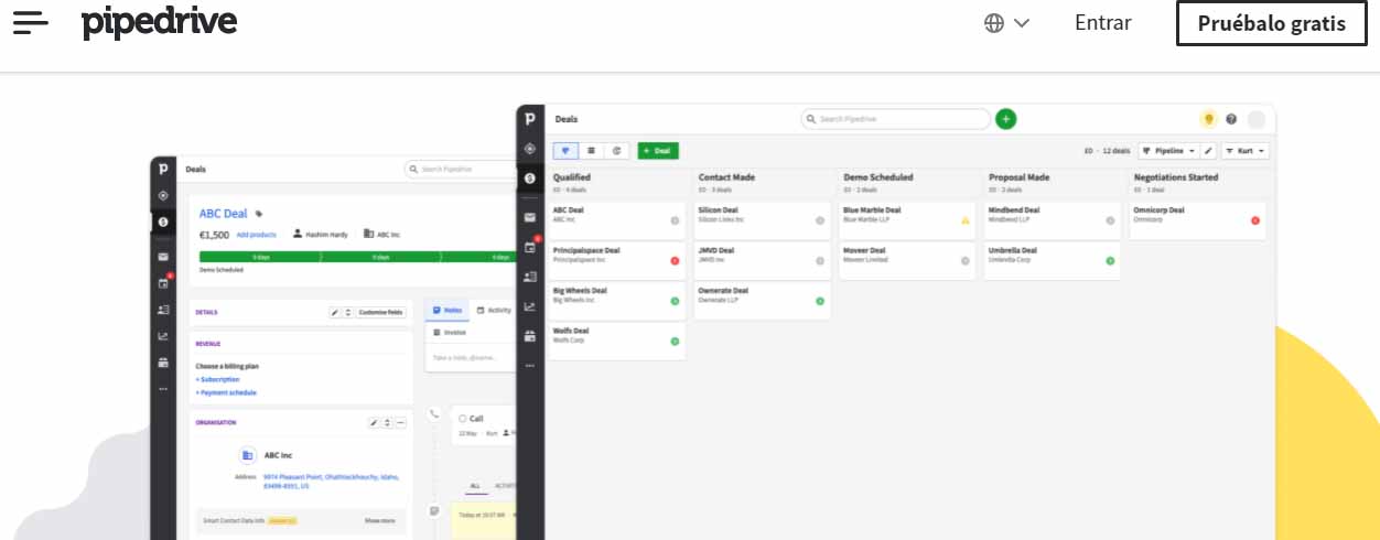 Ejemplos prácticos de CRM: Pipedrive