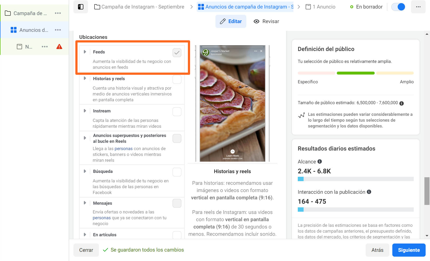 Cómo utilizar el administrador de anuncios de Instagram: feed, historias