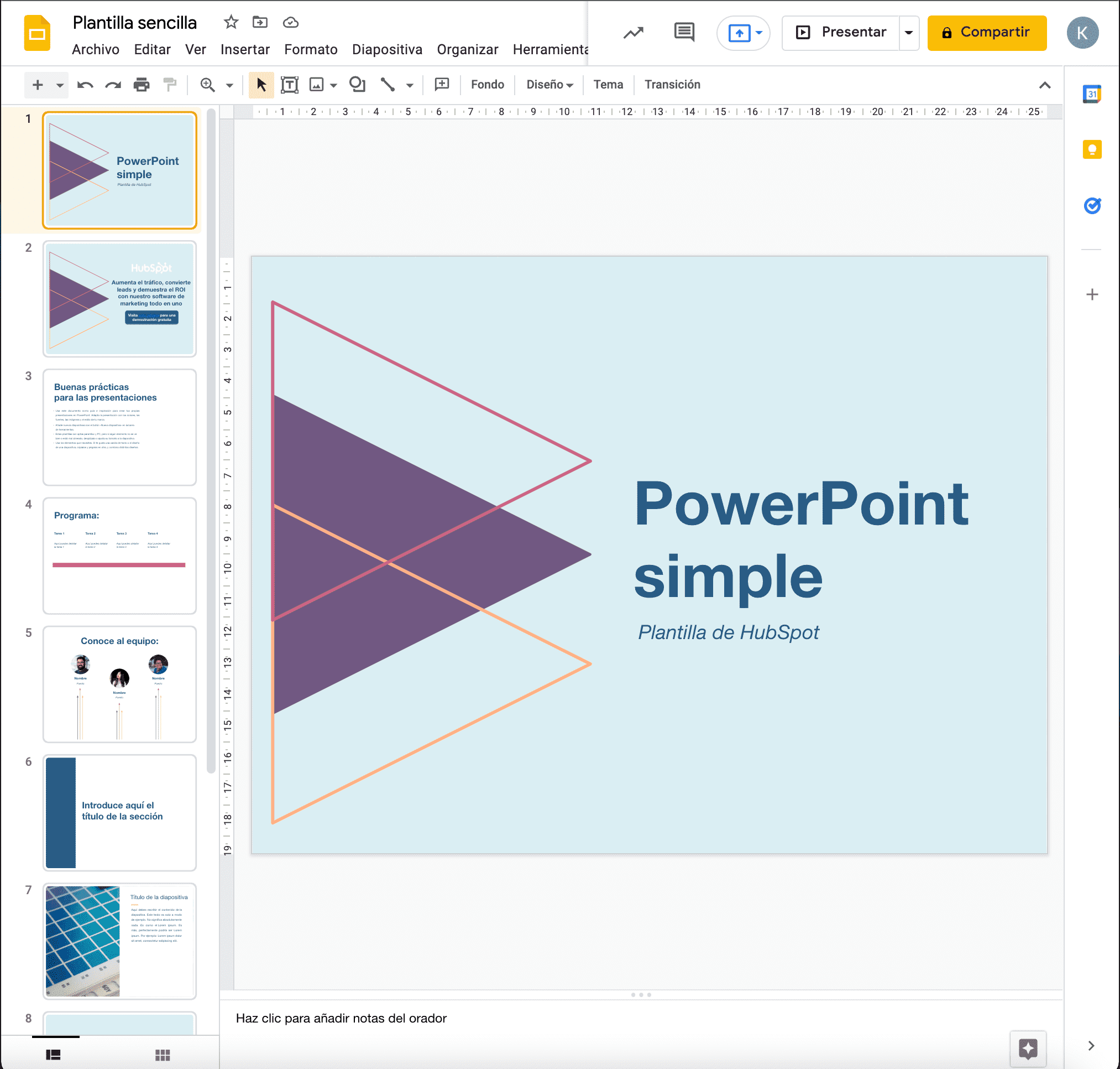 Plantilla de Google Slides: Sencilla