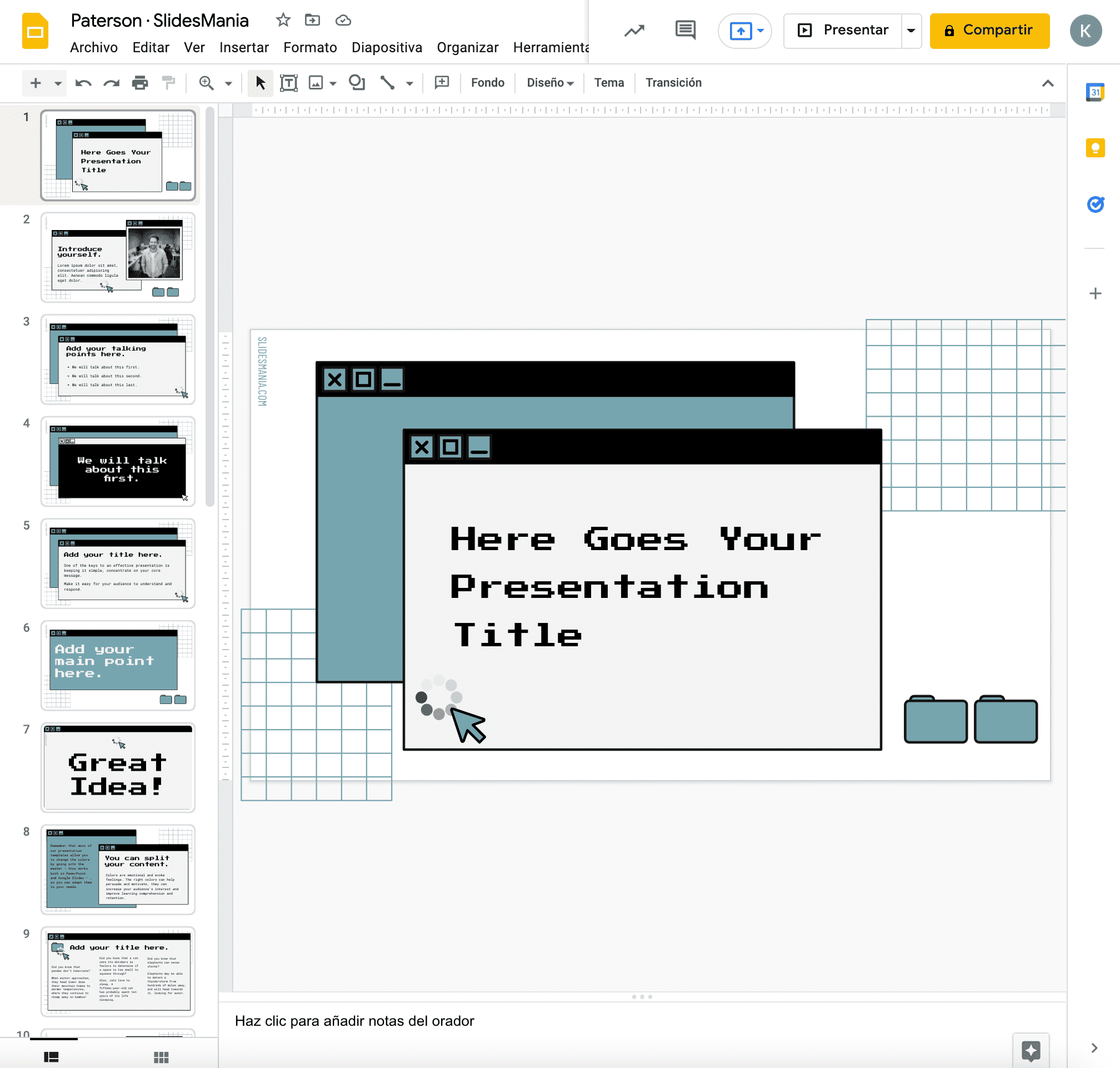 Plantilla de Google Slides gratis: Paterson