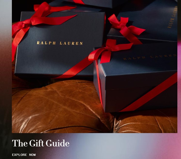 Ejemplo de diseño de página de Navidad de Ralph Lauren