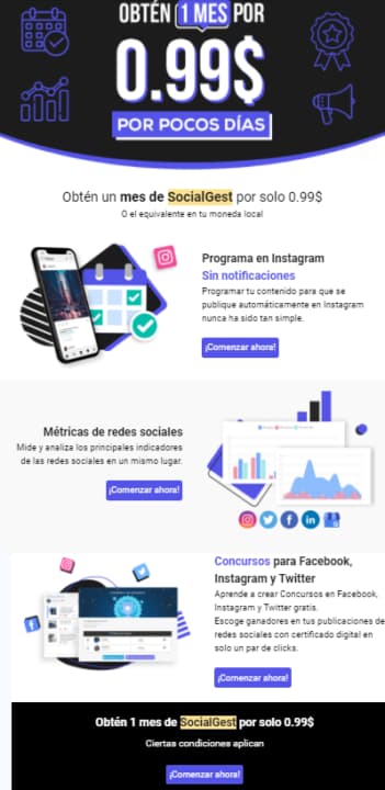 Ejemplos de email marketing: SocialGest