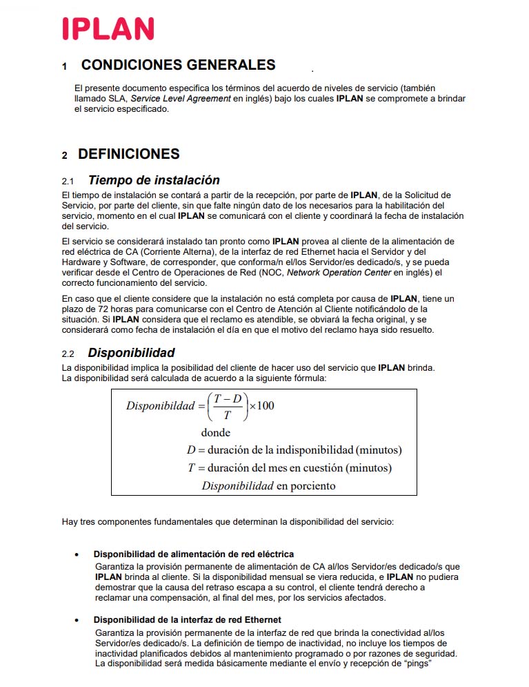 qué es un SLA - ejemplos