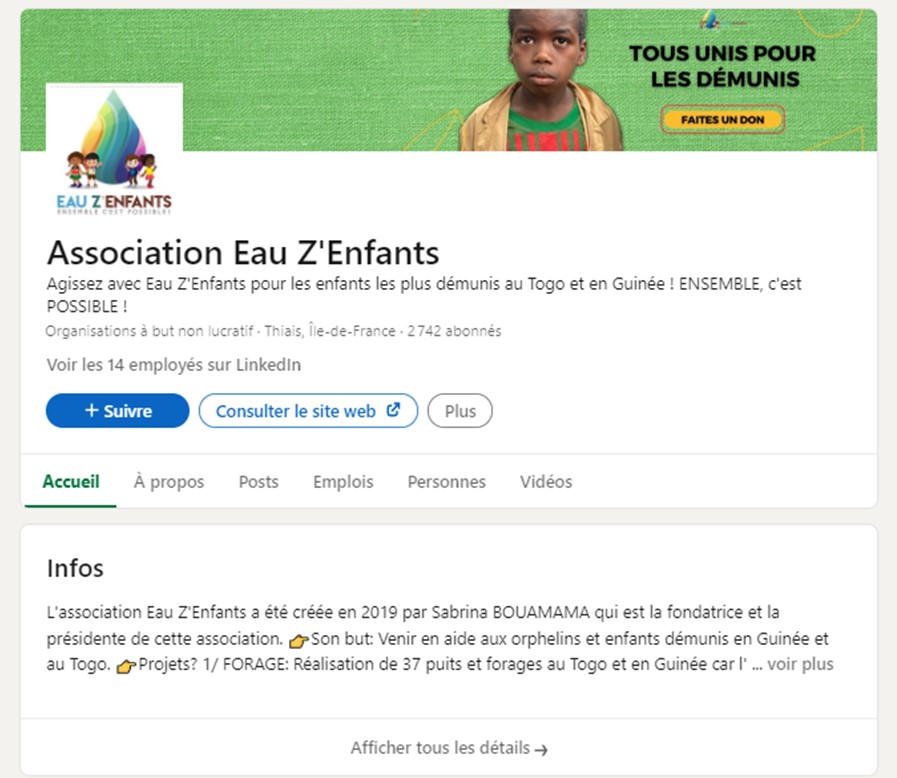 Linkedin Association Eau Z’enfants