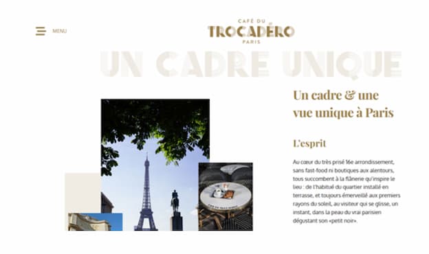 Café du Trocadéro web design