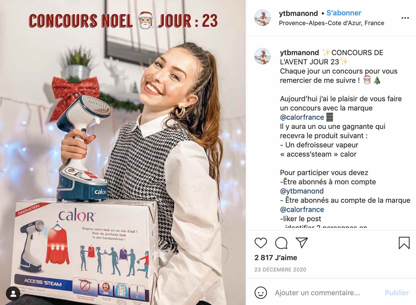 concours instagram calor