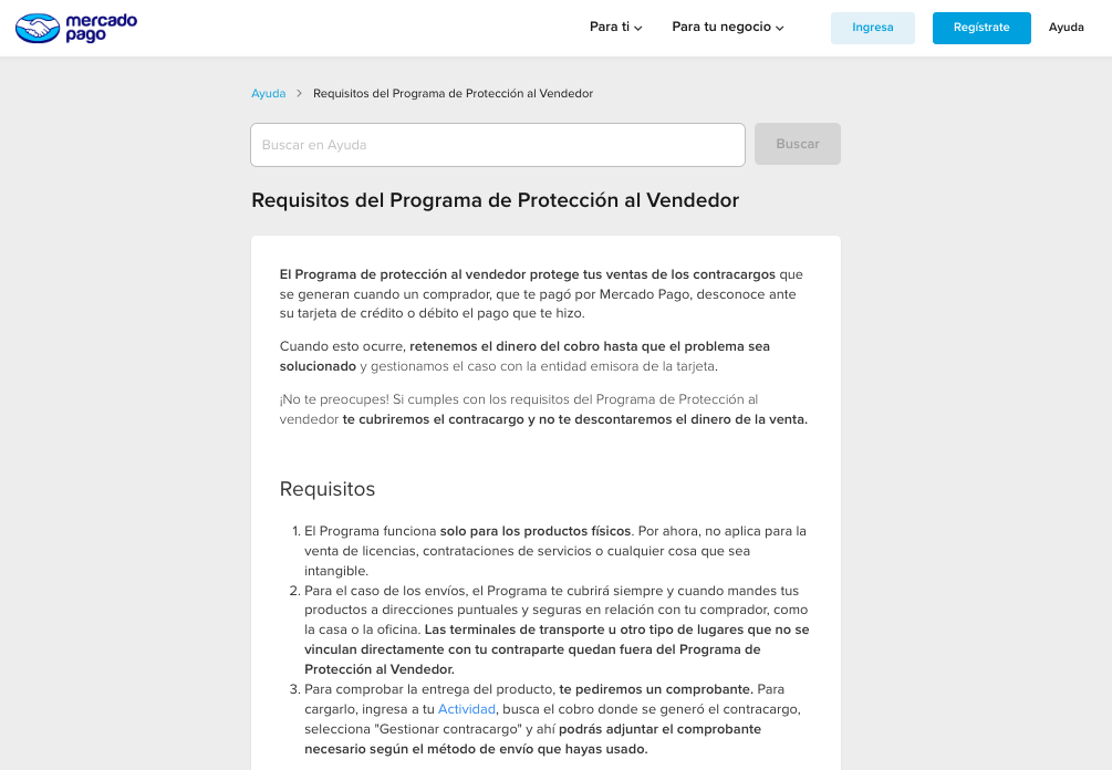 Politicas de protección Mercado Pago