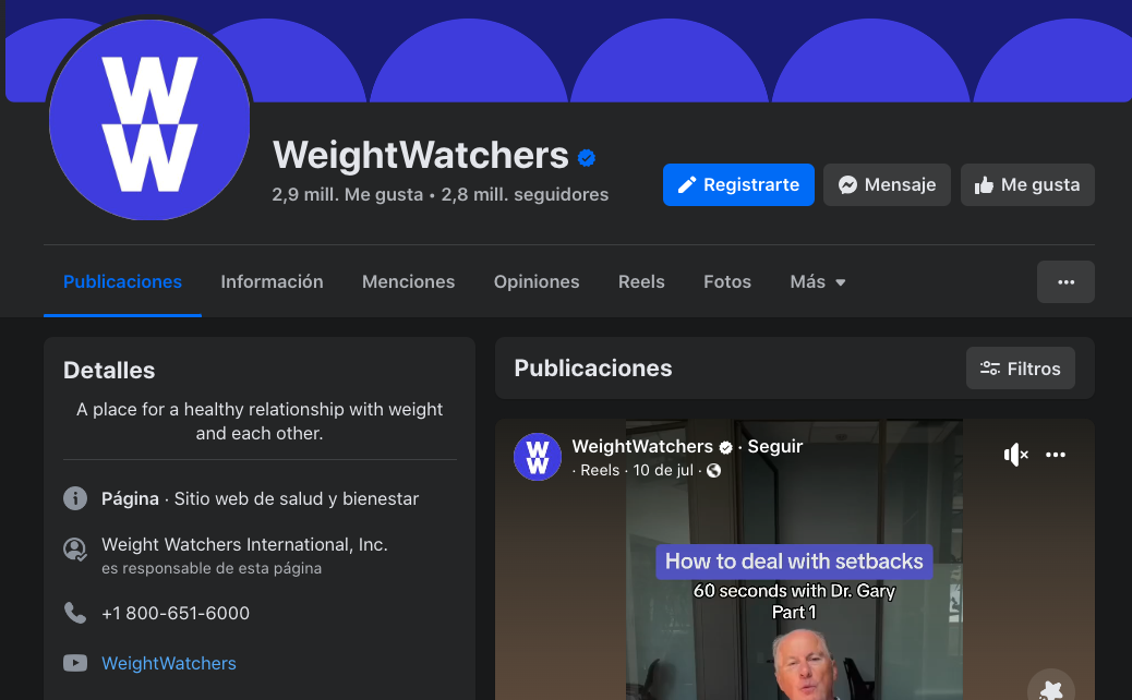 Weight Watchers ejemplo de las ventajas de las redes sociales