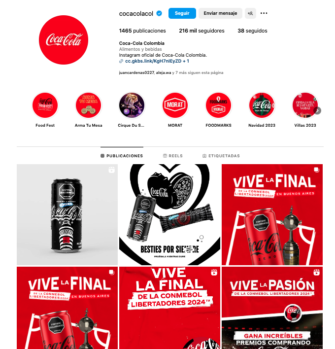 Redes sociales de Coca-Cola