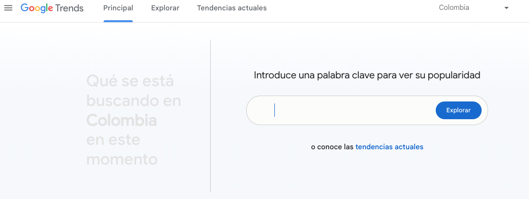 Ejemplo de Google Trends