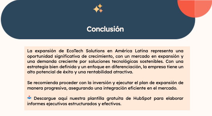 Conclusión de un informe ejecutivo
