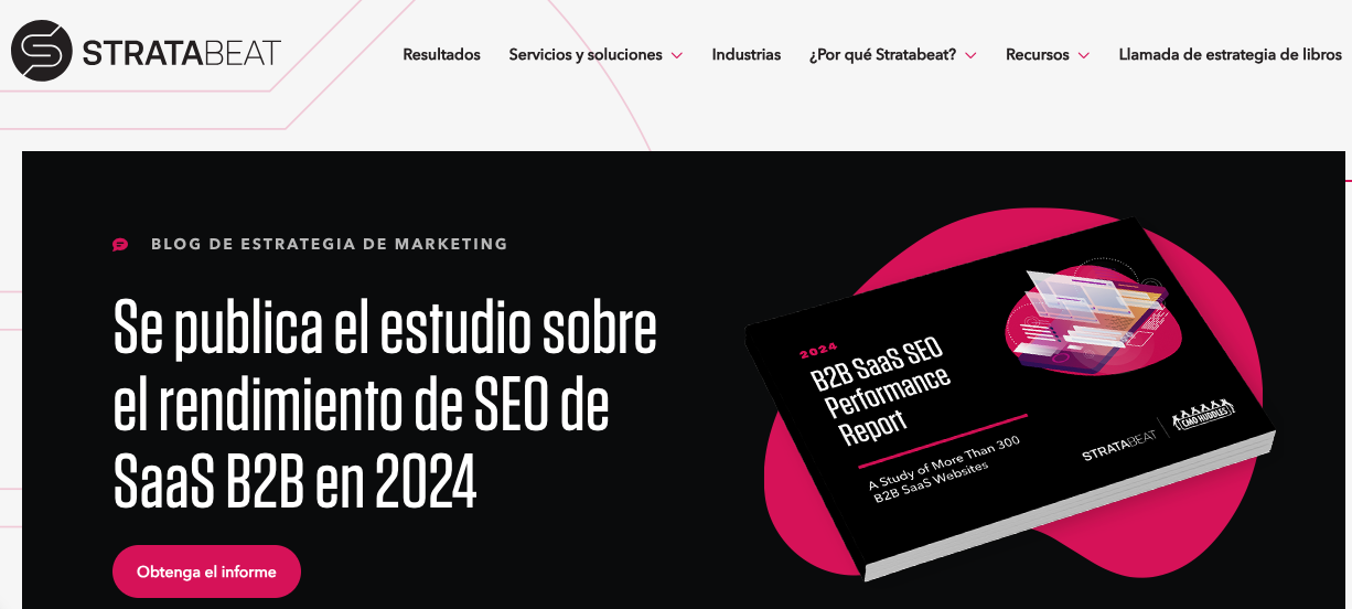 Una idea de contenido para sitios web del sitio web de Stratabeat.