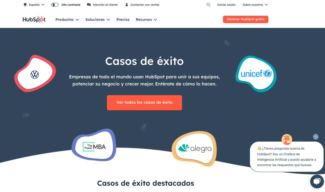 diferentes casos de estudio de HubSpot