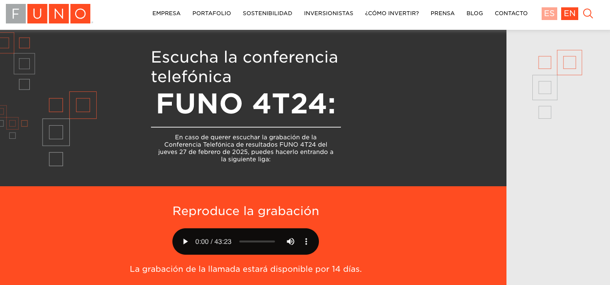 Ejemplo de Informes de ingresos de Fibra Uno (FUNO)