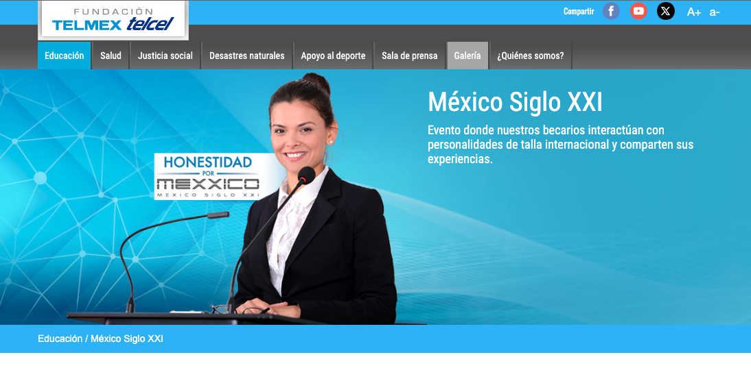 Ejemplo del resumen del evento "México Siglo XXI" de Fundación Telmex Telcel