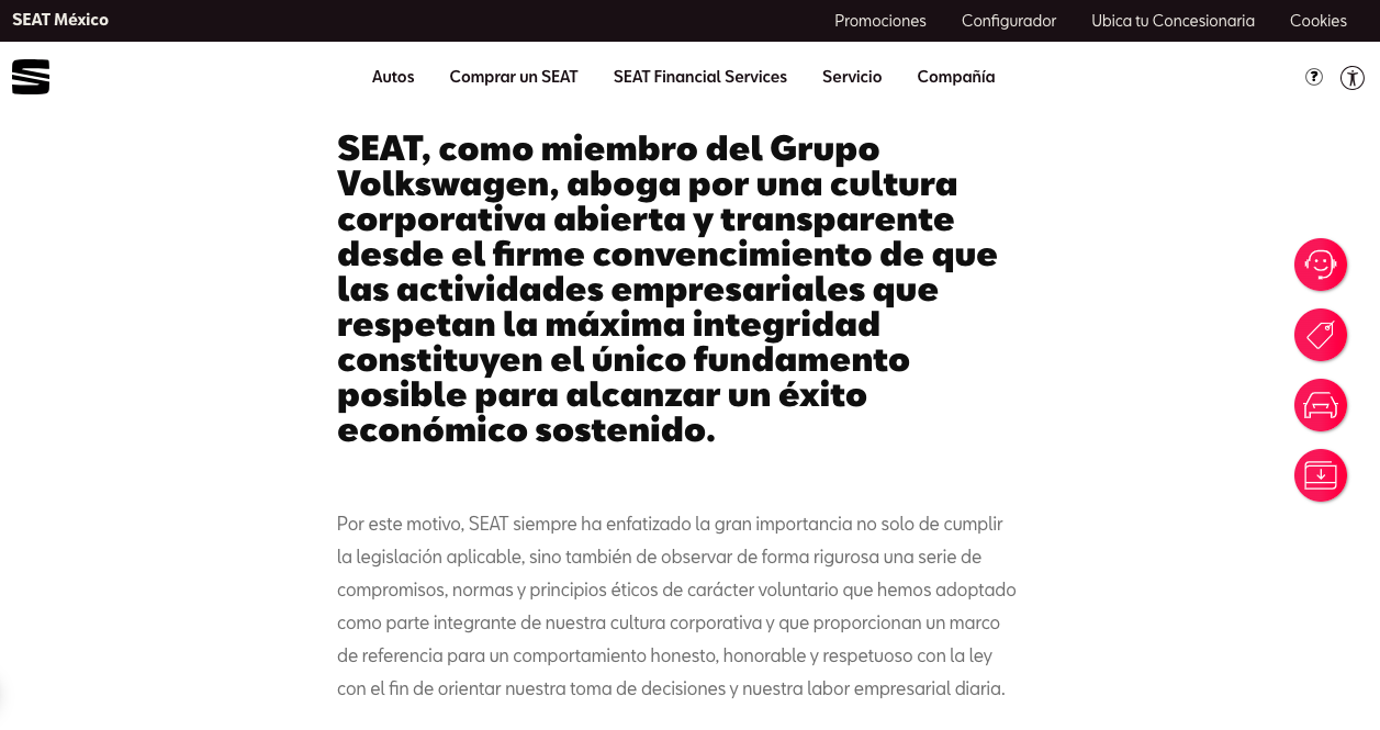 Ejemplo de código de ética: SEAT