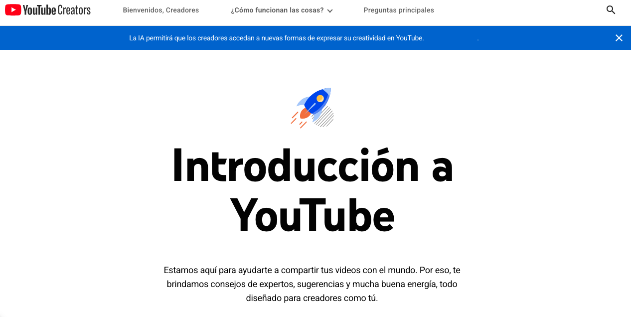 Plataforma de Youtube Creators