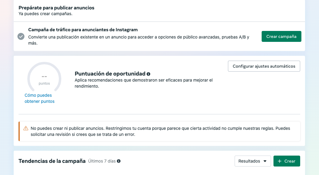 Crear una campaña en Facebook Ads
